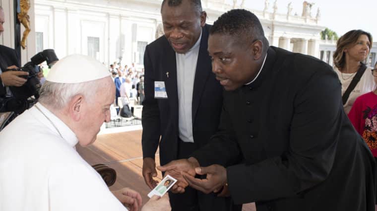 Father Mark with Pope Francis