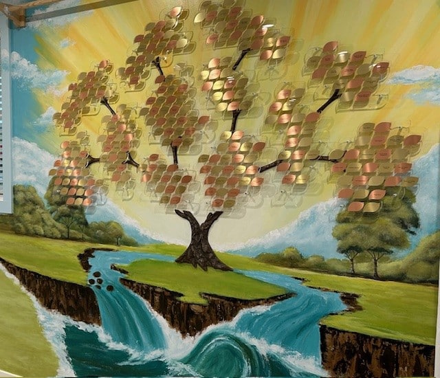 Donor Tree Mural Painted By Caroline Camick With Leaves Donor Tree Mural Painted By Caroline Camick With Leaves