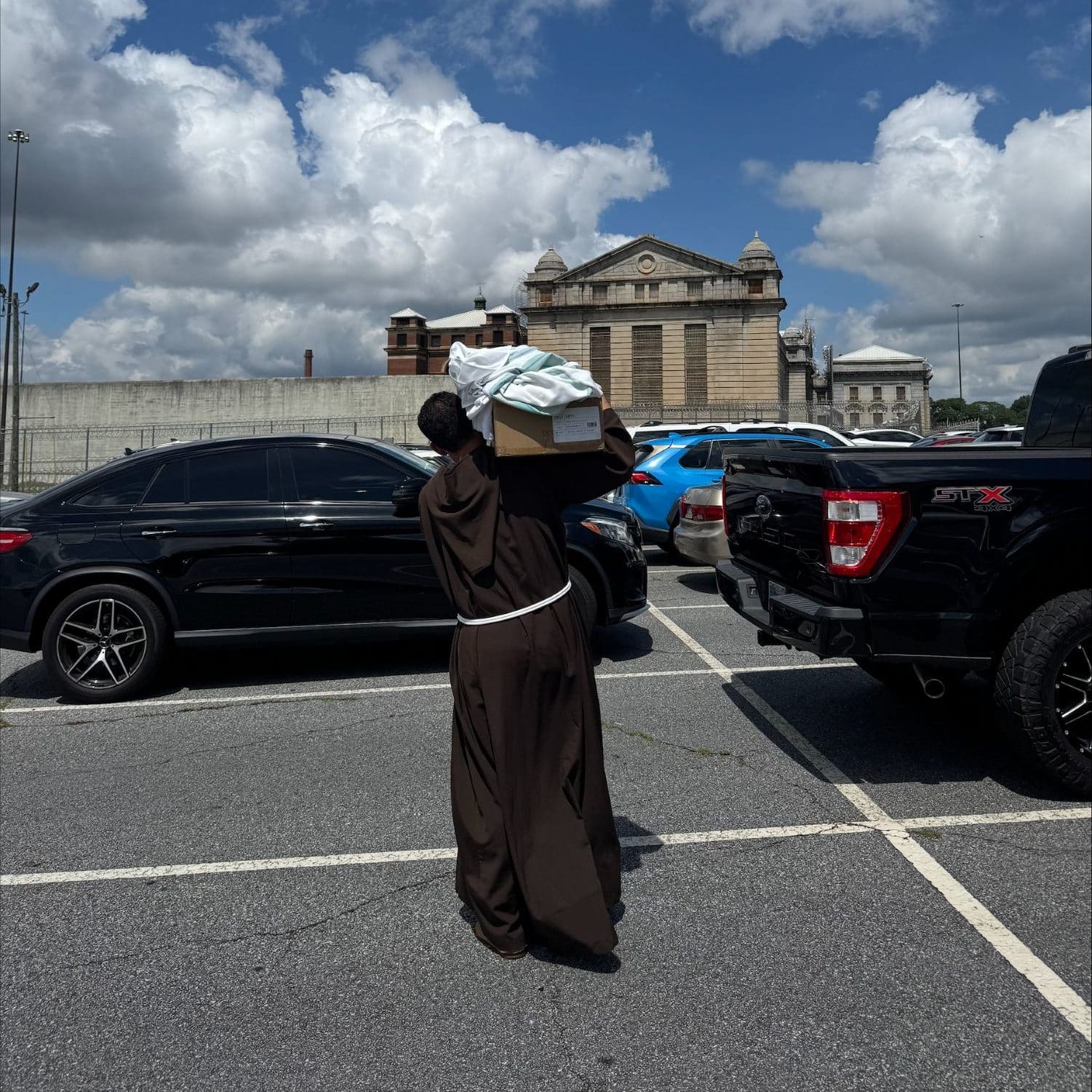 Fr. Robert Perez Carrasco OFM Cap delivering Bibles to ICE Detention Unit at the Federal Correctional Institution Atlanta