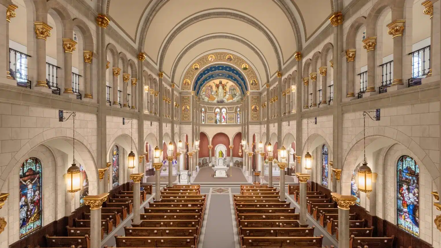 A mockup of the completed renovations at the Basilica of the Sacred Heart of Jesus, Atlanta.