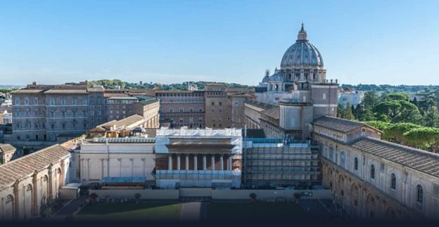 Bramante Courtyard During Restoration