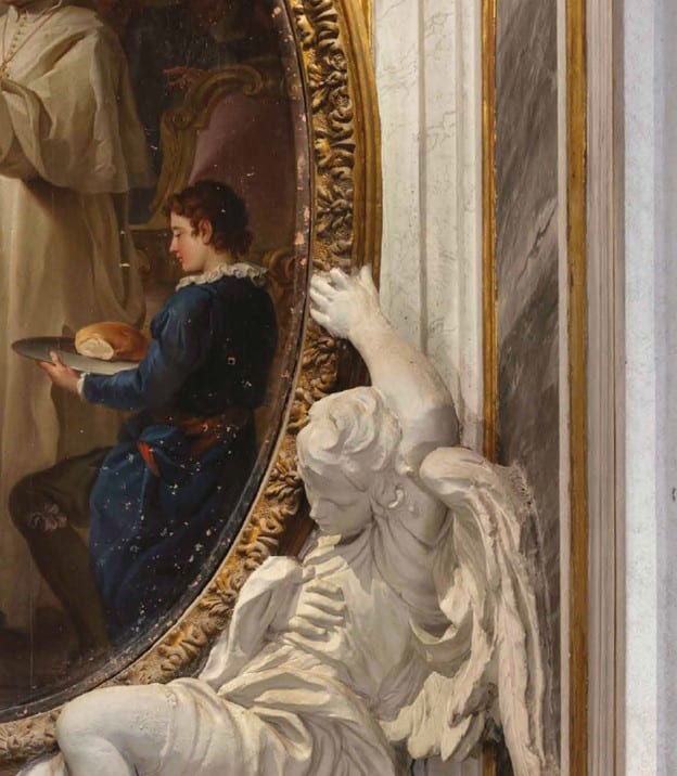 Close Up Of Restoration Work Needed On Painting Of Blessed Nicola Albergati At St. Mary Major Basilica, Burial Site Of Pope Francis