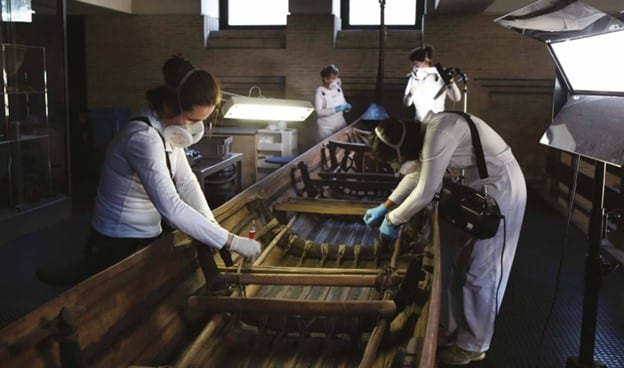 Restoration Work In Progress On Ancient Vessel