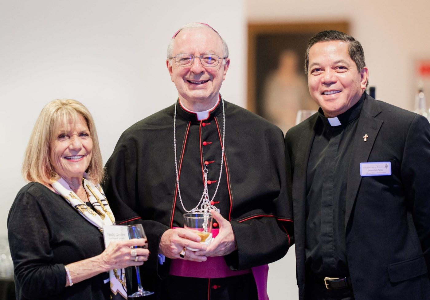  12 Emily Glover, Bishop Konzen, and Deacon Rick at Dei Beneficia