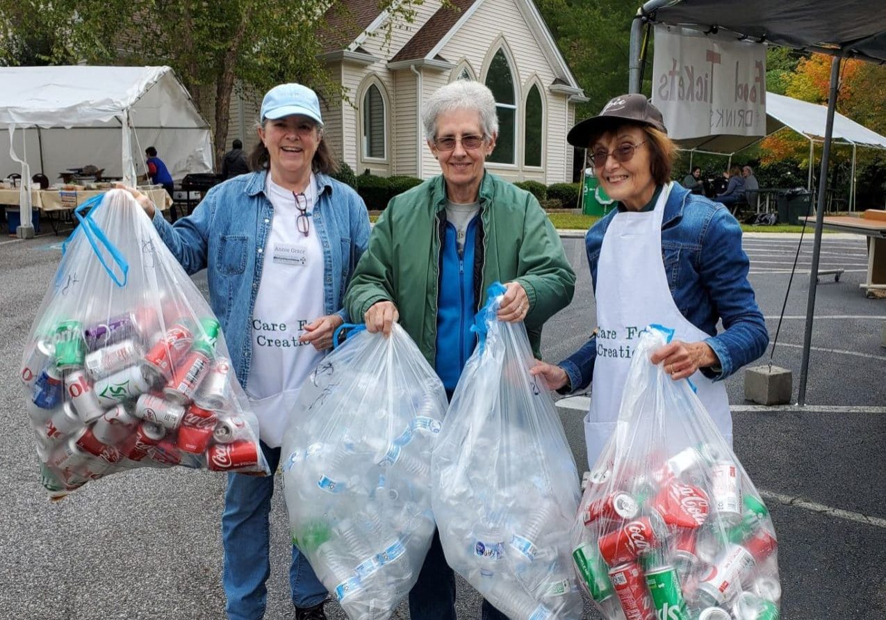 Annie Grace Bassage, Frances Mason (middle), And Maryanne Engelmann Leading Recycling Efforts At Fall Festival